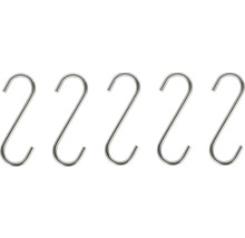 Fem S-krokar i metall