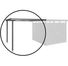 Detaljvy av ett terrasskärmtak med stödpelare