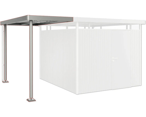Carport med redskapsbod i trädgården