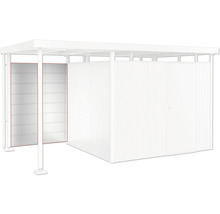 Metallcarport med hyllsystem