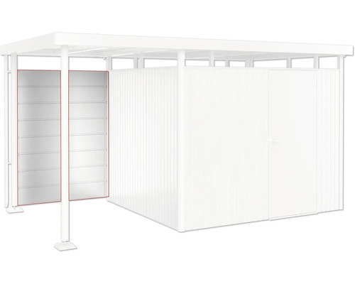 Metallcarport med hyllsystem