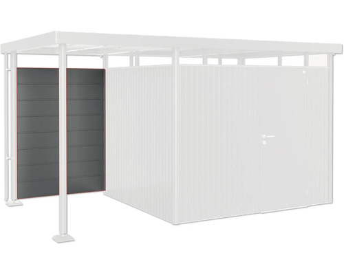 Bakvägg för sidotak BIOHORT HighLine Stl. S 2-5 134x181cm mörkgrå-metallic Carport med sidovägg