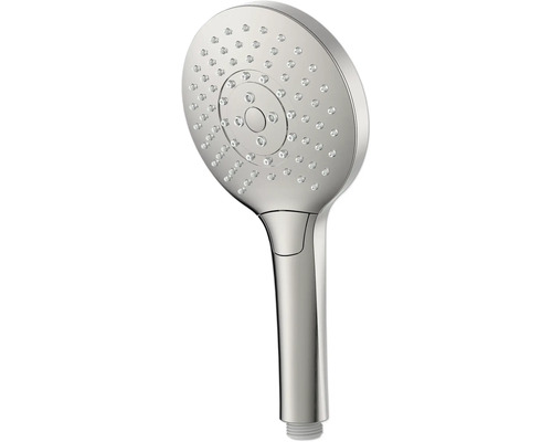 Handdusch AVITAL Loba borstad rostfritt stål look rund Ø12cm 3-olika inställningar Handdusch av metall med vattenstrålar