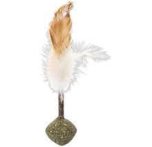 Kattspö med fjädrar och kattmynta