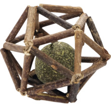 Kattleksaksboll av trä med kattmynta