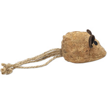 Leksaksmus av kork med repsvans