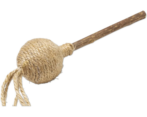 Klubba med jutesnöre och trähandtag