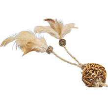 Katt leksak med fjädrar och boll