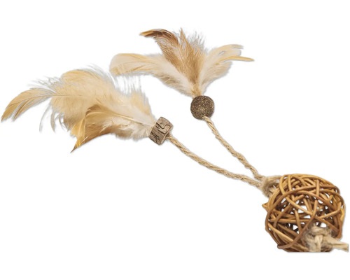 Katt leksak med fjädrar och boll