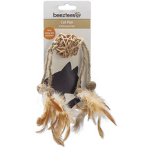 Kattleksak med boll, rep och fjädrar