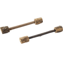 Två ljusstakar i trä för kronljus