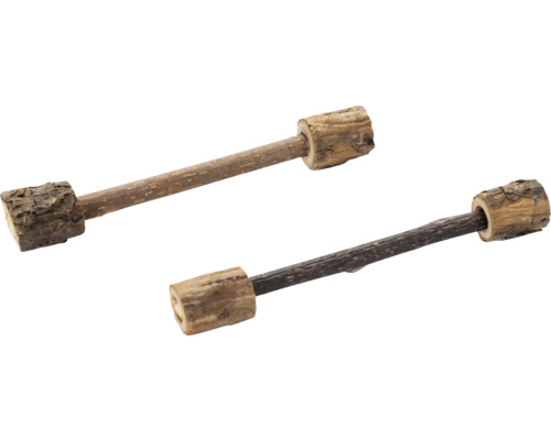 Två ljusstakar i trä för kronljus