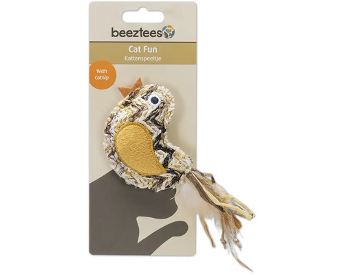 beeztees kattleksak fågel med kattmynta på förpackningen