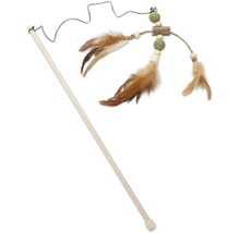 Kattspö med fjädrar och träpärlor