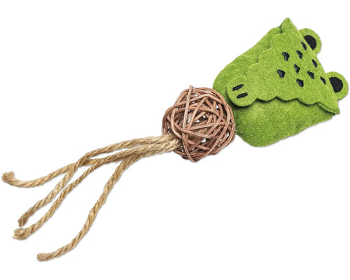 Kattleksak med groddesign, boll och rep