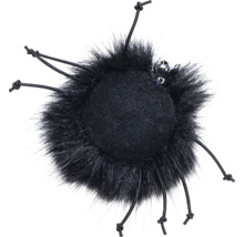 Svart kattleksak med päls och bjällra