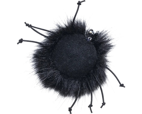 Svart kattleksak med päls och bjällra