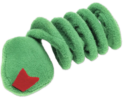 Grön tygorm som leksak för husdjur