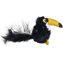 Tukan som kattleksak med fjädrar