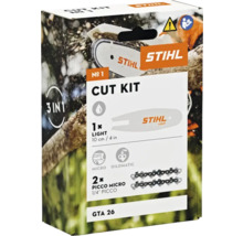 Stihl Cut Kit-förpackning med skärutrustning, styrskena och två Picco Micro-sågkedjor