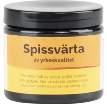 Spissvärta pasta för underhåll av spisar, grillar, kaminer och gjutjärn