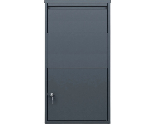 Brevlåda med tidningsfack och nyckel