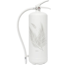 Brandsläckare med fjädermotiv och Nexa-logotyp