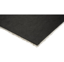 Detaljvy av en svart mattplatta med en ljus kant