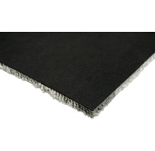 Detaljvy av en matta med textilbaksida och fransar