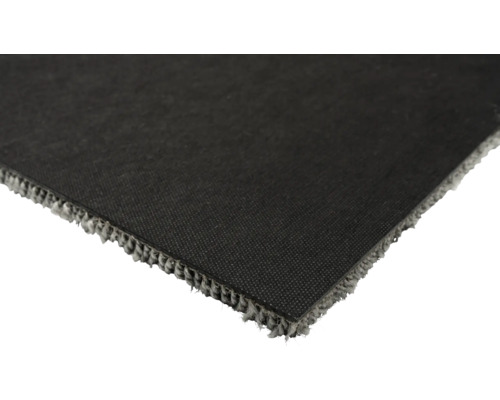 Närbild av en bit svart matta.