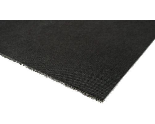 Närbild av en bit svart konstgräs.