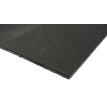 Detaljvy av en svart byggskyddsmatta