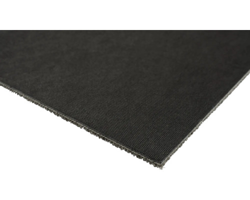 Närbild av en svart golvmatta