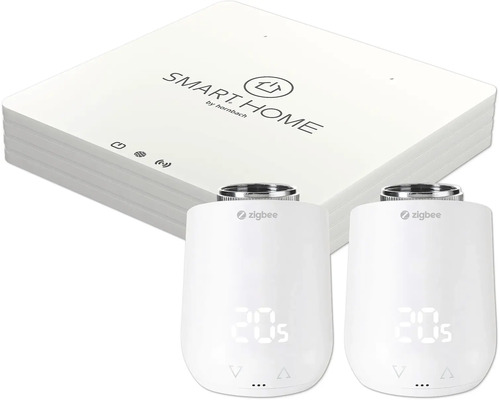 Hornbach Smart Home centralenhet med två radiatortermostater