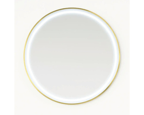 Spegel med belysning CORDIA Round Line Deluxe guld 60cm rund med touchsensor LED IP44 Rund spegel med belysning