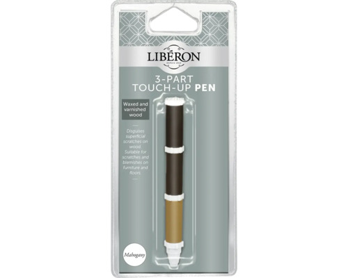 Retuschfilterpenna LIBERON magogny Liberon 3-fas retuscheringspen mahogny för retuschering av vaxat och lackat trä