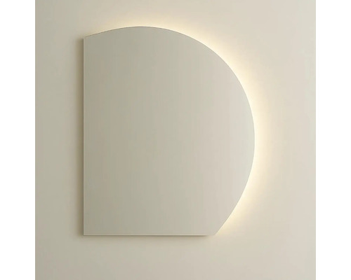 Spegel med belysning CORDIA Luna Line 80x67cm med touchsensor LED IP44 Halvcirkelformad vägglampa för inomhusbruk
