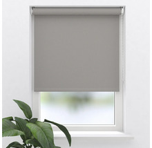 Grå rullgardin i fönstret