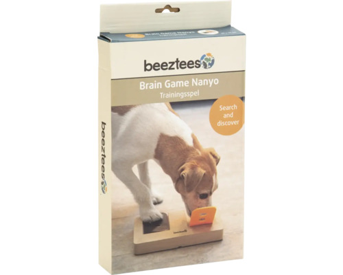 Beeztees logotyp, Nanyo hjärnspel för hundar i förpackningen