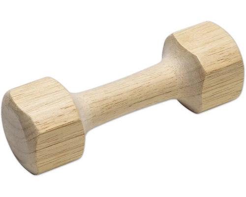 Hundleksak BEEZTEES hantel 130g natur S ca 15x4,5x4,5cm Trähantel