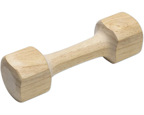 Hundleksak BEEZTEES hantel 230g natur M ca 18,5x5x5cm Hantel av trä