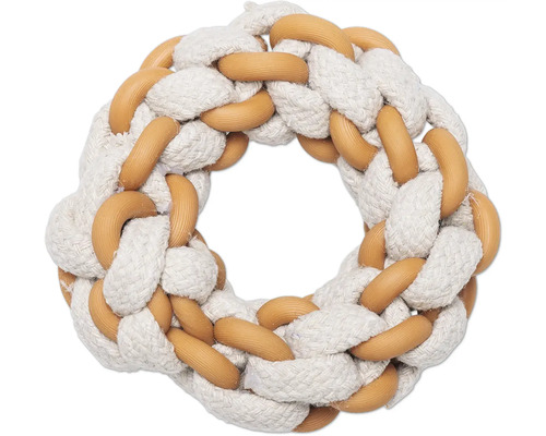 Hundleksak ring av rep och plast