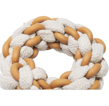 Hundleksaksring av bomullsrep och plast