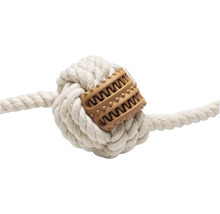 Hundleksak av rep med tandrengöringselement