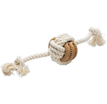 Hundleksak av rep och plast