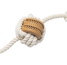 Hundleksak av rep med tandrengöringselement