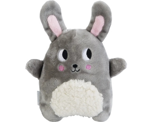Grå mjukdjurskanin med rosa accenter