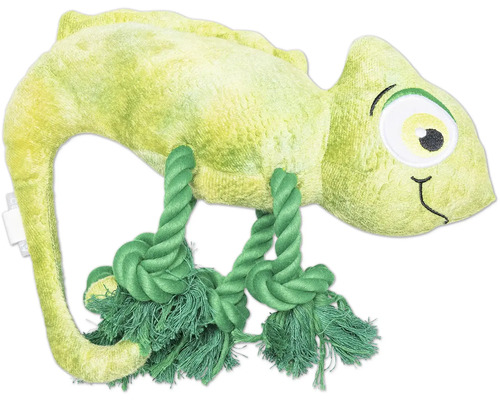 Kameleont hundleksak med rep