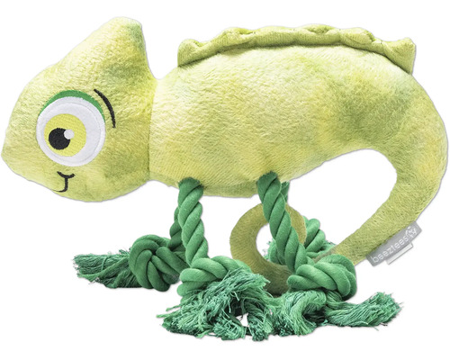 Mjukdjur kameleont med repben som leksak