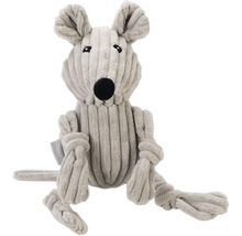 Grå tygmus som leksak för hundar